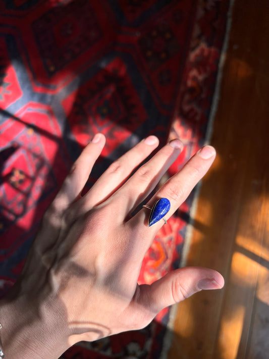 Teardrop Lapis Ring