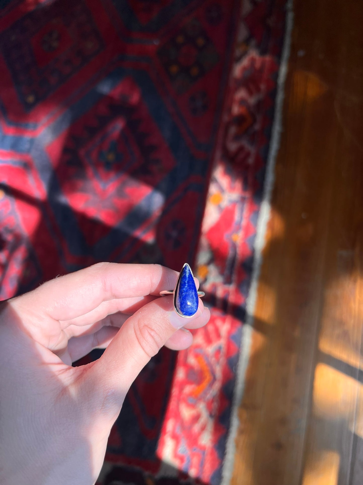 Teardrop Lapis Ring