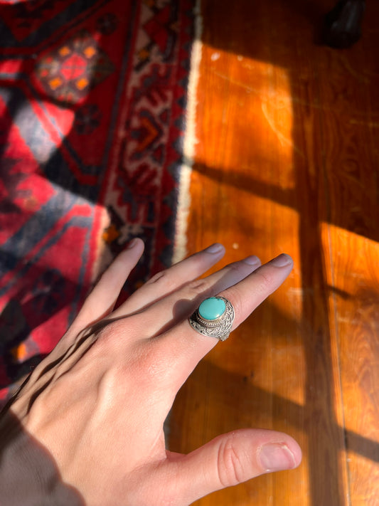 Round Turquoise Ring